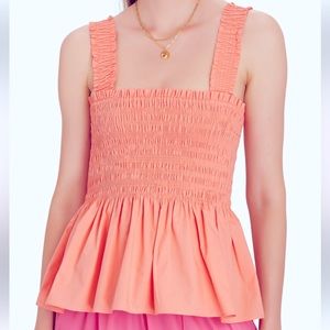INTERMIX - Smocked Peplum Tank Top